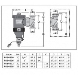 CALEFFI PD54526 - Pot de Décantation Avec Anneau Magnétique