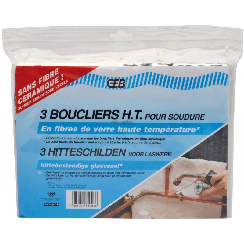 GEB 861009 - Pack de 3 Boucliers Thermiques pour Soudure en Fibre