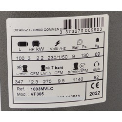 COMPRESSEUR 100L 3CV 230V HAUTE PERFORMANCE VERTICAL DRAKKAR S11215 -  MATOUTILS