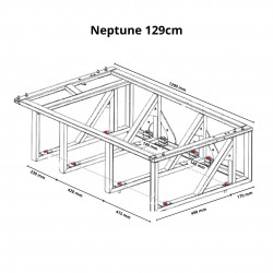 Banquette Lit Homologué pour véhicules de loisirs Aménagés SCOPEMA Neptune 129cm