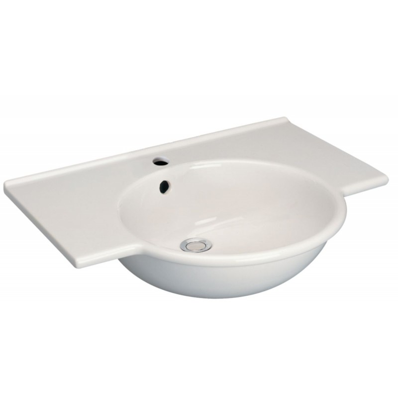 Lavabo Céramique PMR Mural PORCHER Sapho Blanc Sans Trop Plein 65x52cm