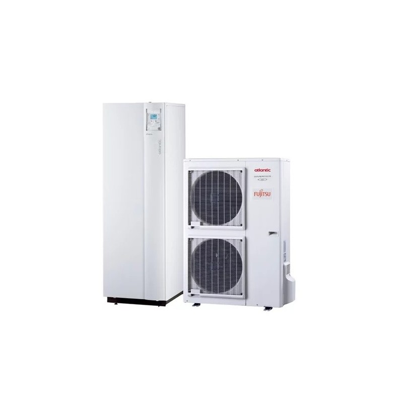 Ensemble de Pompe à Chaleur Air/Eau 10.8kW ATLANTIC FUJITSU MH Alféa Hybrid Duo Gaz V2 Triphasé - 522473