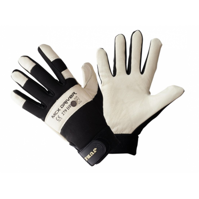 Paire de Gants Textile - Cuir CETA Le Confortable Manutention Travaux Taille 9 Avec Aimant Porte Outil - 273-302-09-6