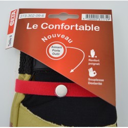 Paire de Gants Textile - Cuir CETA Le Confortable Manutention Travaux Taille 9 Avec Aimant Porte Outil