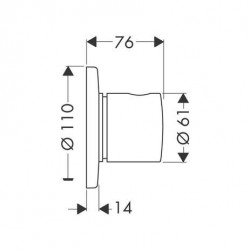 Set de Finition Façade Pour Robinet d'Arrêt Inverseur S HANSGROHE Tri/Quattro Chromé - 15932000