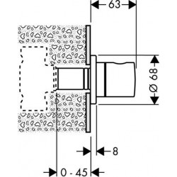 Set de Finition Façade Pour Robinet d'Arrêt S HANSGROHE Chromé 15972000