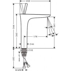 Mitigeur de Lavabo Haut HANSGROHE PURAVIDA Pour Vasque Libre Blanc/Chromé