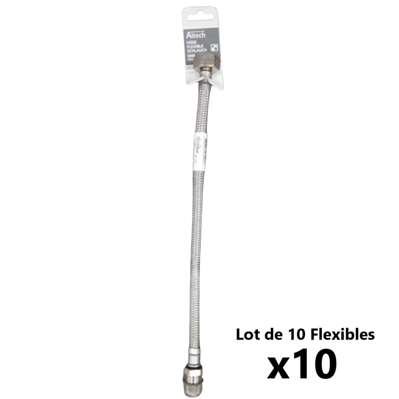 Lot de 10 Flexibles Tressés de Raccordement Sanitaire ALTECH