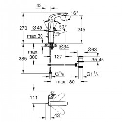 Mitigeur de Lavabo GROHE Eurostyle Taille L