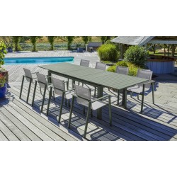 Table de Jardin Extensible 240/300cm DCB GARDEN Aluminium Kaki