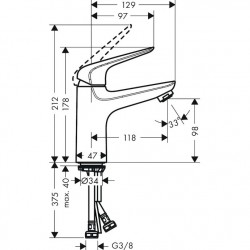 Mitigeur de Lavabo HANSGROHE Novus 100 CoolStart