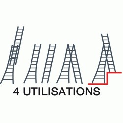 Escabeau Echelle Transformable 2 Plans TUBESCA Platinium 2x10