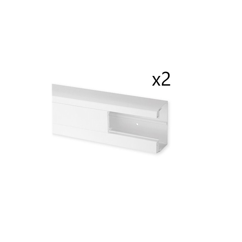 Lot de 2 Moulures Goulottes Passe-Câble Blanches IBOCO Clip45 Tercia TA-C45 90x55mm