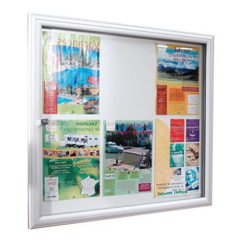 Vitrine d'Affichage Extérieur REVERSO 1 Porte Plexiglas Blanc 94x69cm