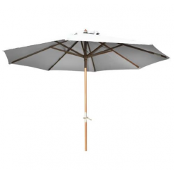 Parasol Rond Pied en Bois Diamètre 3m Ouverture par Manivelle