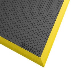 Tapis Anti-fatigue NOTRAX Diamond Flex Nitrile Caoutchouc Noir Jaune 102x163cm - 547S4064BY