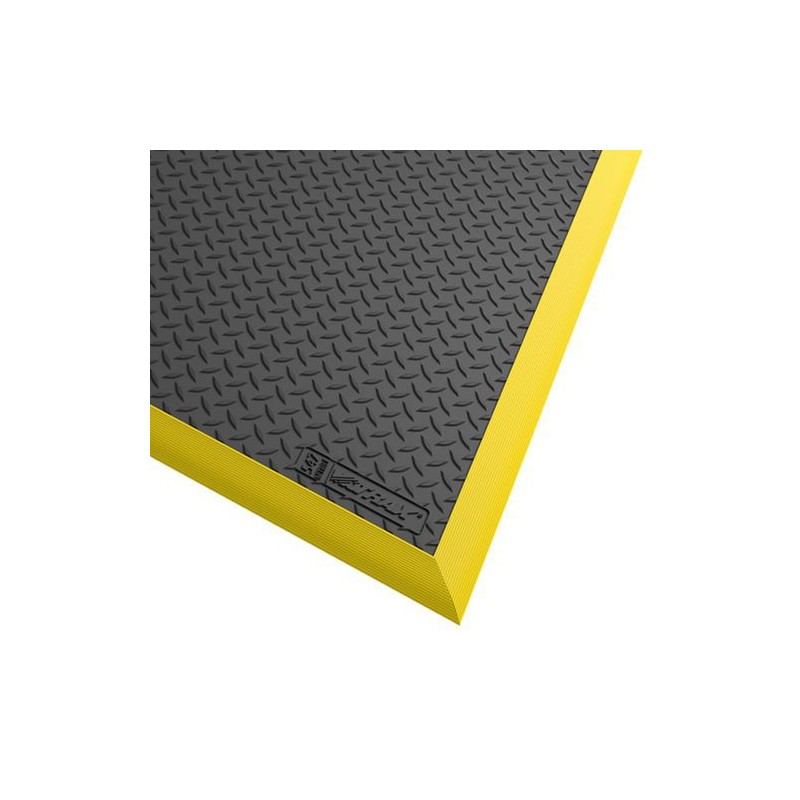 Tapis Anti-fatigue NOTRAX Diamond Flex Nitrile Caoutchouc Noir Jaune 102x163cm - 547S4064BY