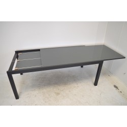 Table de Jardin Extensible 12 Places DCB GARDEN Tolede Aluminium et Plateau Verre Gris 200/300x90cm