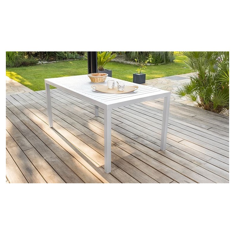 Table de Jardin 7 Places DCB GARDEN Cayenne Aluminium Blanc