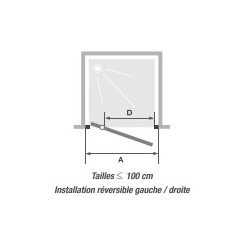 Paroi de Douche KINEDO Smart Express Porte Pivotante Réversible 80x190cm PA19001BTNE