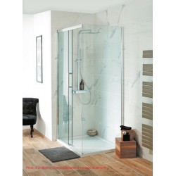 Paroi de Douche Coulissante ALTERNA Plénitude 140x200cm 2 Vantaux Verre Trempé Transparent Profilés Chromés - 6639006