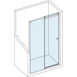 Paroi de Douche Coulissante ALTERNA Design 160x200cm 2 Vantaux Verre Trempé Transparent Profilés Inox