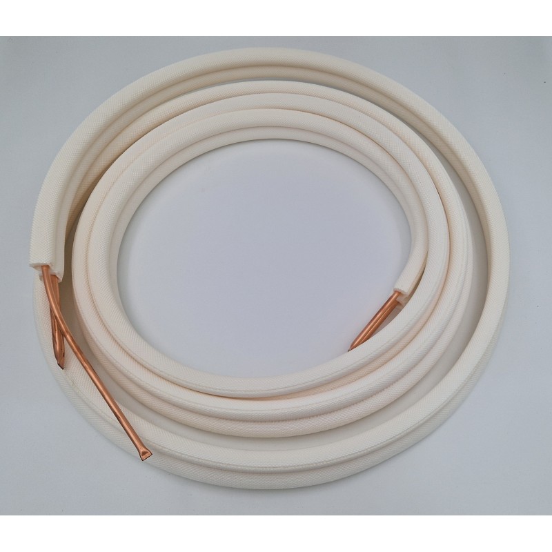 Liaison Frigorifique Bi-Tube Isolé PE Blanc EID CU07 5m 1/4"-3/8"