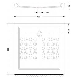 Receveur de Douche 90x90cm ROCA Polo en Céramique Blanc - WMT1CA16Z000001