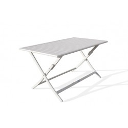 Table de Jardin Pliante 4 Personnes CITY GARDEN Marius en Aluminium 140x80cm Gris Clair - TB 140