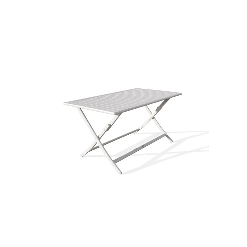 Table de Jardin Pliante 4 Personnes CITY GARDEN Marius en Aluminium 140x80cm Gris Clair - TB 140