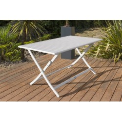 Table de Jardin Pliante 4 Personnes CITY GARDEN Marius en Aluminium 140x80cm Gris - TB 140