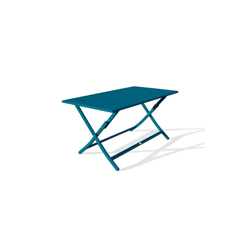 Table de Jardin Pliante 4 Personnes CITY GARDEN Marius en Aluminium 140x80cm Bleu Canard - TB 140