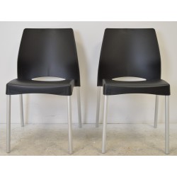 Lot de 2 Chaises Plastiques Noir