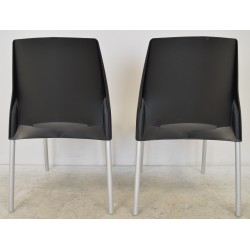 Lot de 2 Chaises Plastiques Noir Empilable bureau