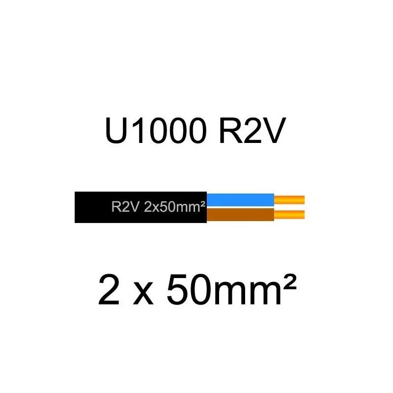 Touret de 70m de Câble d'Alimentation Electrique MIGUELEZ Cuivre U-1000 R2V 2x50mm2