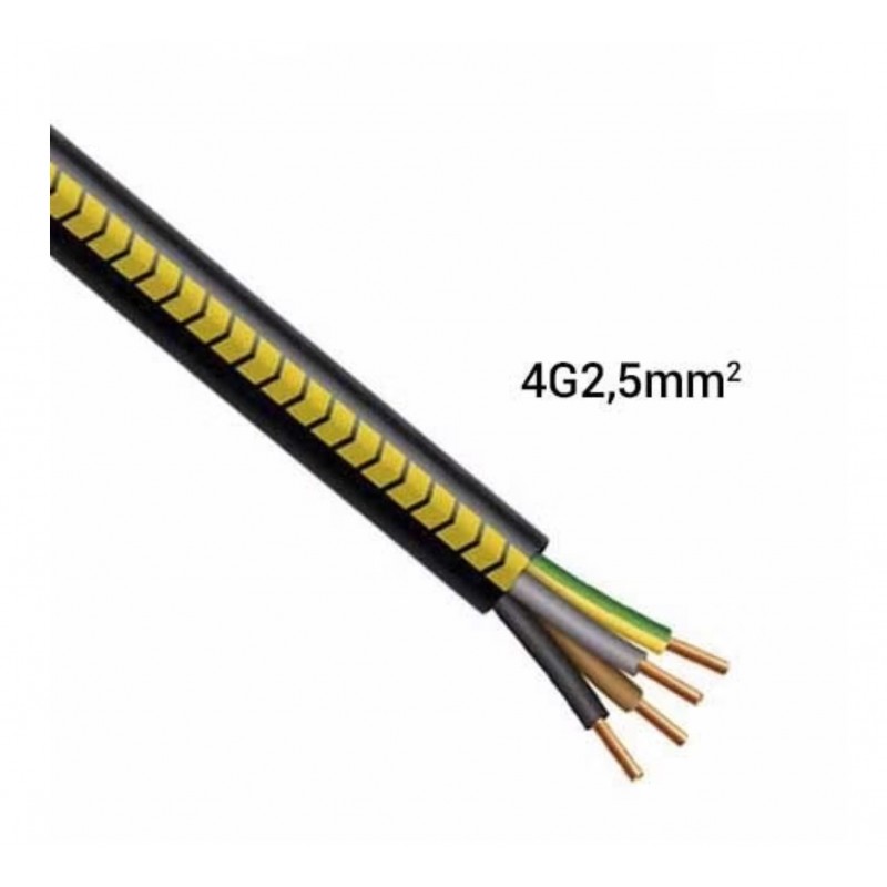 Touret de 200m de Câble d'Alimentation Electrique Cuivre R2V 4G2.5mm2