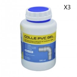 Lot de 3 Pots de Colle PVC Gel 500ml MB EXPERT Multi-Usage Eau