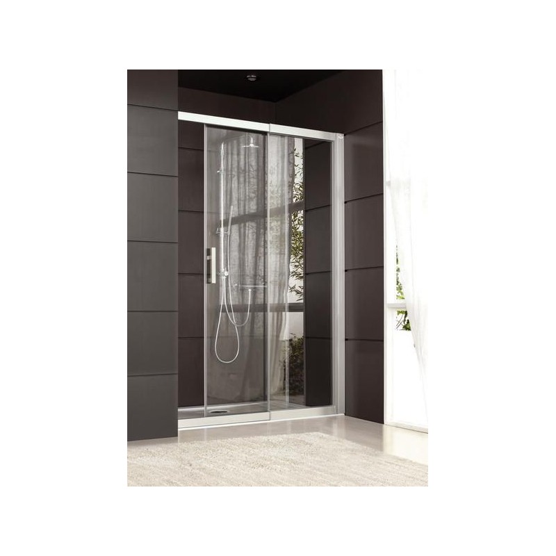 Paroi de Douche LEDA Jazz+ Extension Face Coulissante 2 Vantaux 136-170cm en Verre Transparent