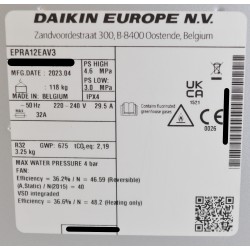 Unité Extérieure de Pompe à Chaleur Air/Eau 12kW DAIKIN Altherma 3H MT T12 EPRA12EAV3