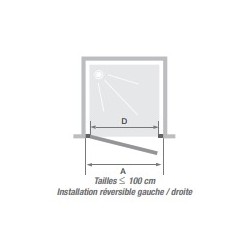 Paroi de Douche KINEDO Smart Design P Porte Pivotante Sans Seuil 70x200cm Verre Transparent Profilé Gris Noir