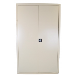 Armoire Haute Monobloc à Portes Battantes Avec 5 Etagères Beige