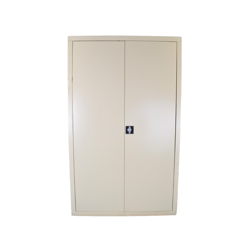 Armoire Haute Monobloc à Portes Battantes Avec 5 Etagères Beige