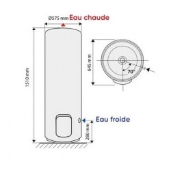 Dimensions Chauffe-Eau Electrique 250L ATLANTIC