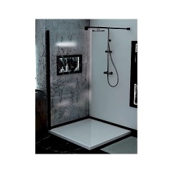 Paroi de Douche Fixe à l'Italienne AQUANCE Ixia 100x200cm Noir - IXIA29380