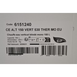 Chauffe-Eau Électrique 150L ALTECH 6151240 - 3000631