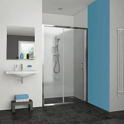 Porte de Douche Coulissante AQUANCE Pyra 140x190cm Argent - PYRA11255