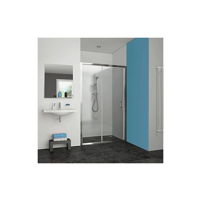 Porte de Douche Coulissante AQUANCE Pyra 140x190cm Argent - PYRA11255