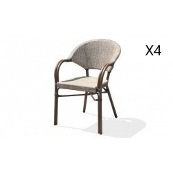 Lot de 4 fauteuils de Jardin DCB GARDEN Ushuaia