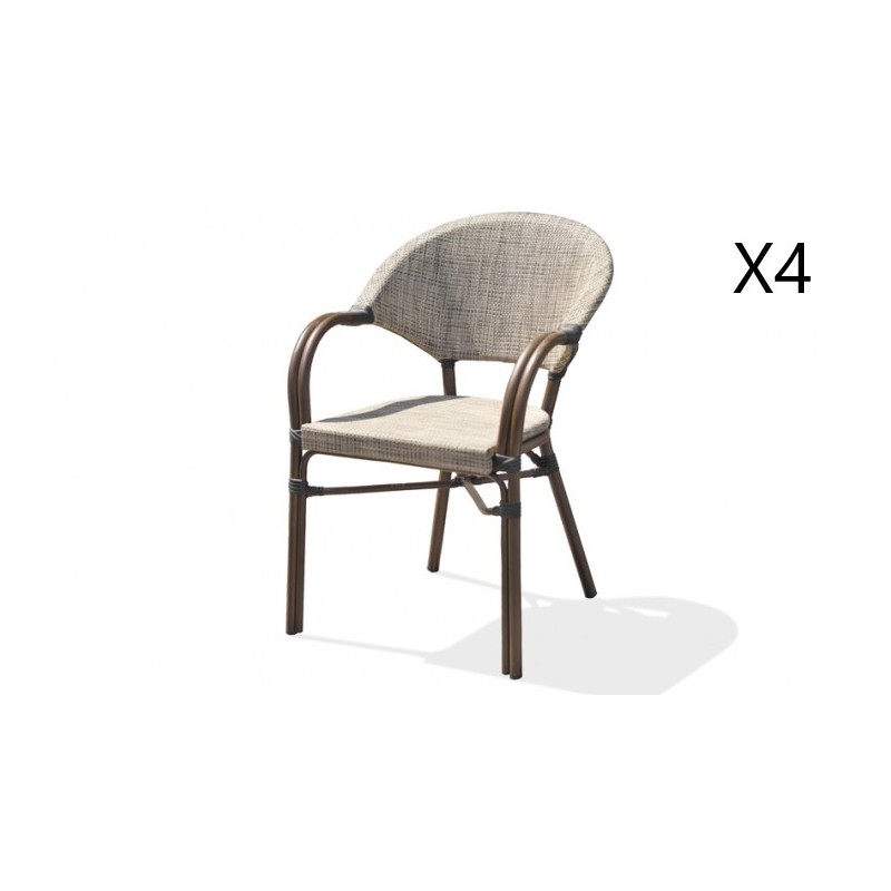 Lot de 4 fauteuils de Jardin DCB GARDEN Ushuaia