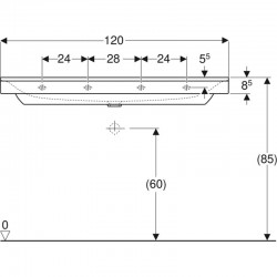 Vasque Lavabo à Encastrer 120cm GEBERIT Xeno2